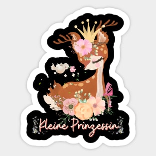 Reh Kleine Prinzessin Blumen Süß Sticker